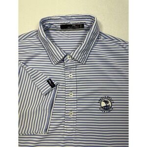 RLX Ralph Lauren Polo Golf Performance Blue Stripe Large Pebble Beach Embroidery